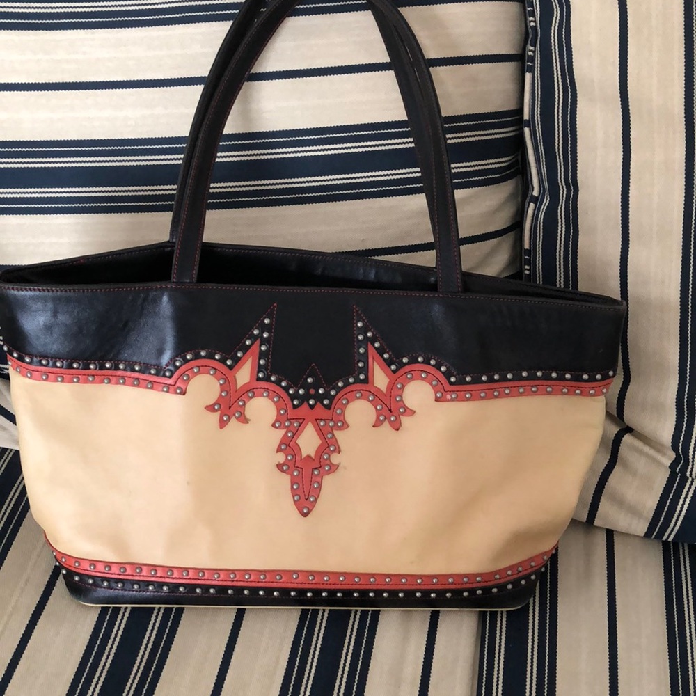 Moschino leather open tote